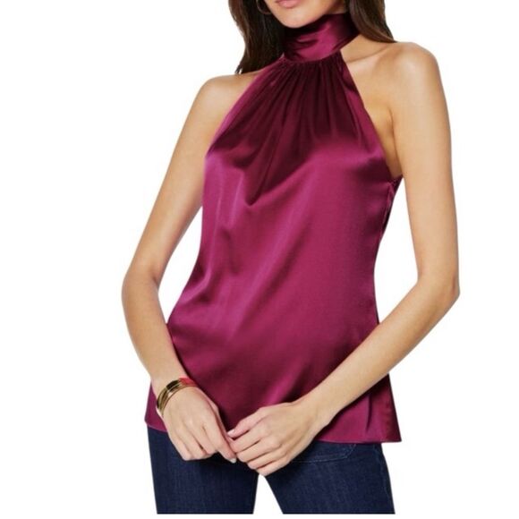 Ramy Brook Lori Silk High Neck Tank Top‎ Women’s Size Large - Picture 1 of 10